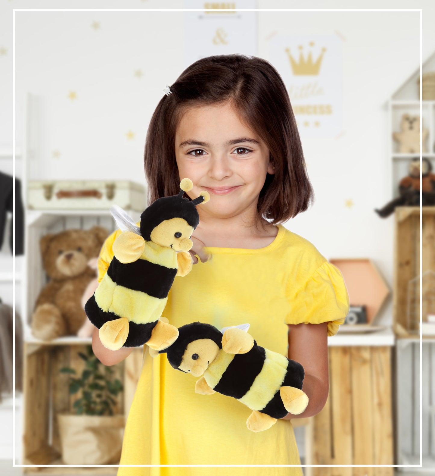 SUPER SOFT PLUSH HAND PUPPET - HONEYBEE