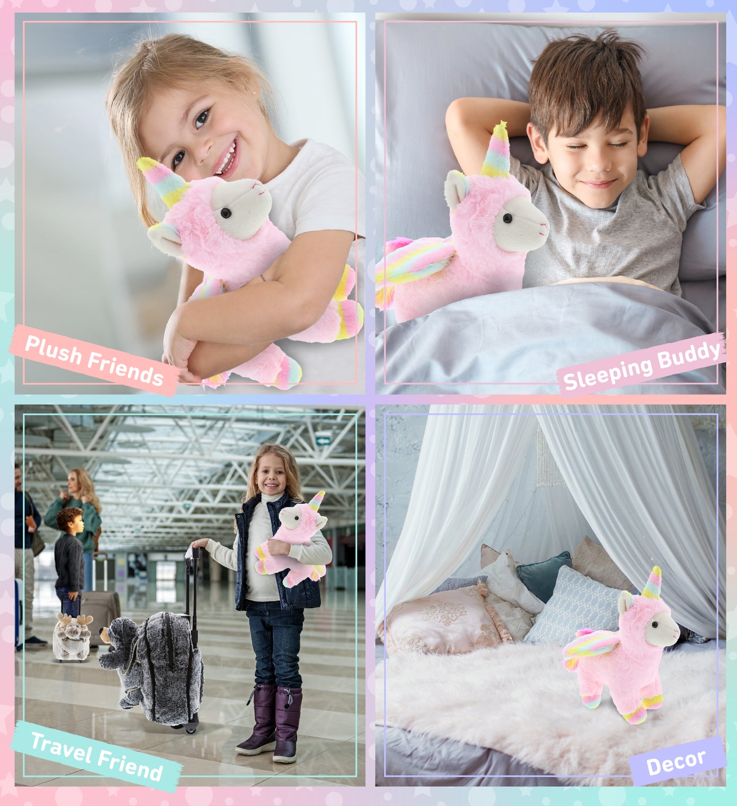 SUPER SOFT PLUSH - PINK FLYING LLAMACORN
