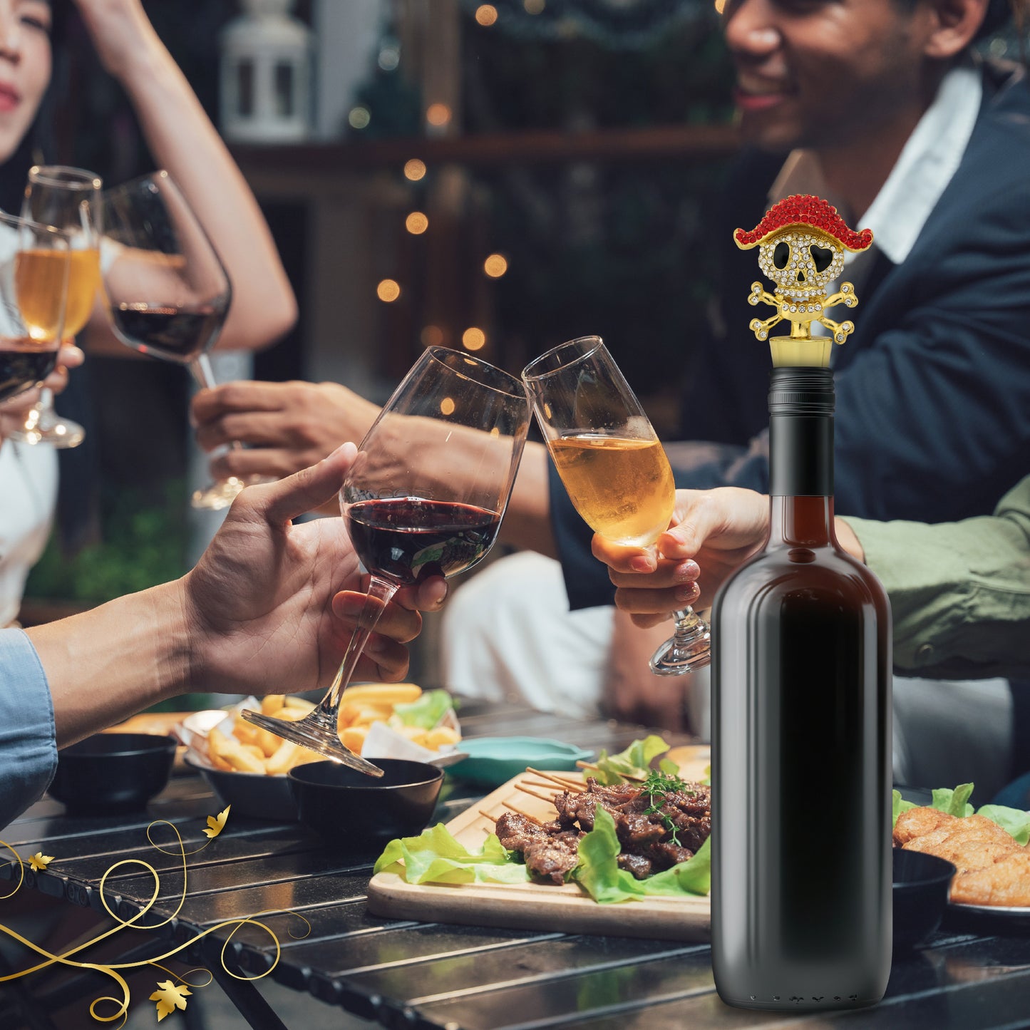 CHEERS - SPARKLING GOLD WINE STOPPER - PIRATE