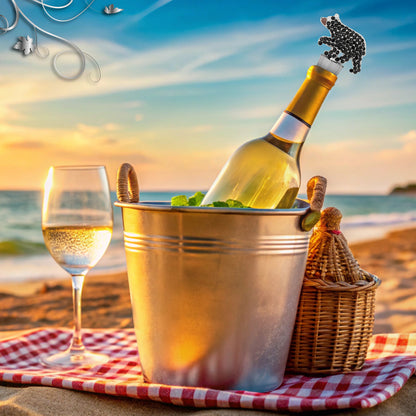 CHEERS - SPARKLING WINE STOPPER - BLACK BEAR