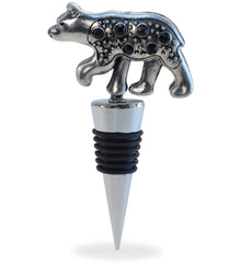 WINE STOPPER - METAL BLACK BEAR