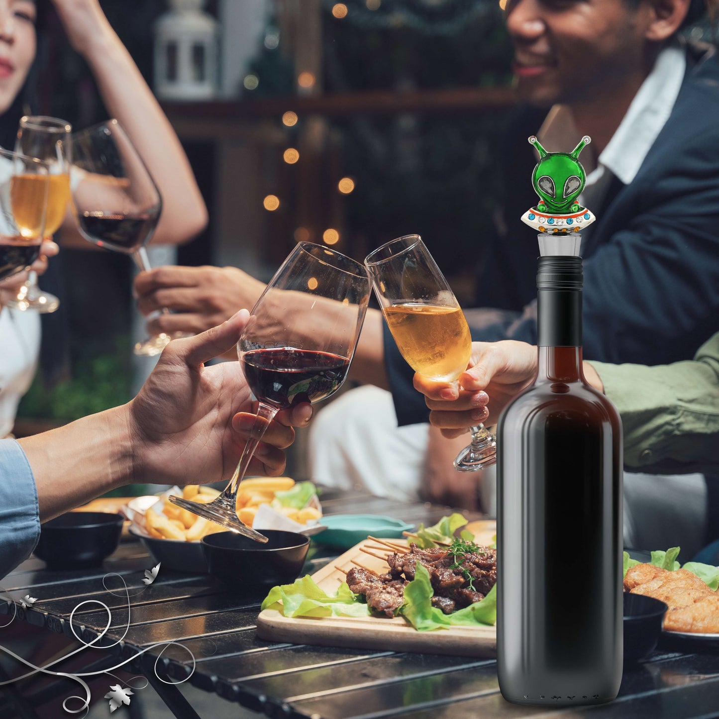 CHEERS - SPARKLING WINE STOPPER - ALIEN IN SPACE SHIP