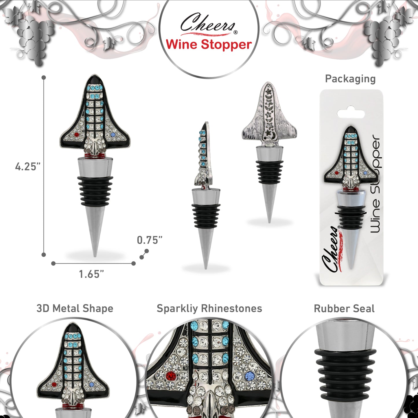 CHEERS - SPARKLING WINE STOPPER - SPACE SHUTTLE