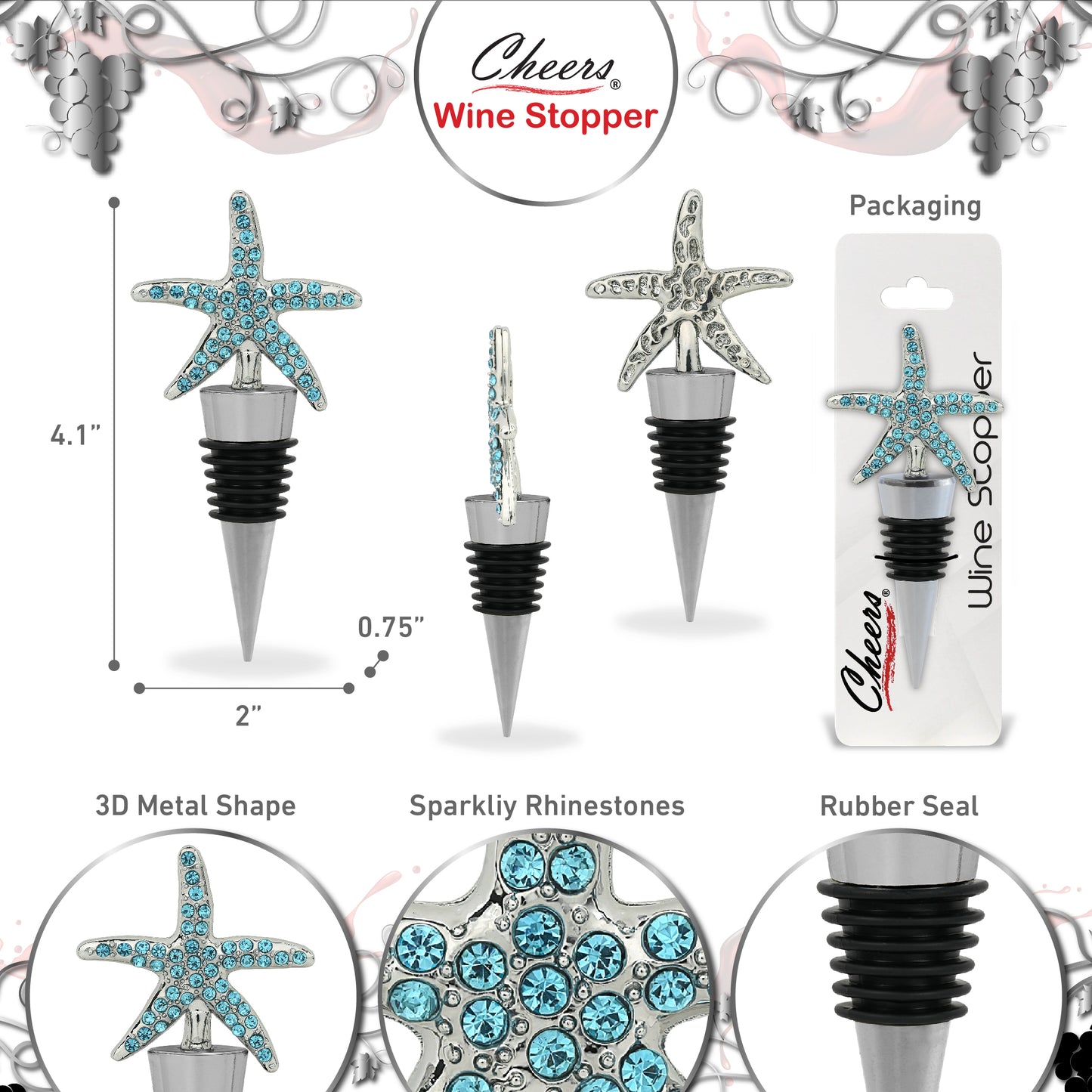 CHEERS - SPARKLING WINE STOPPER - STARFISH