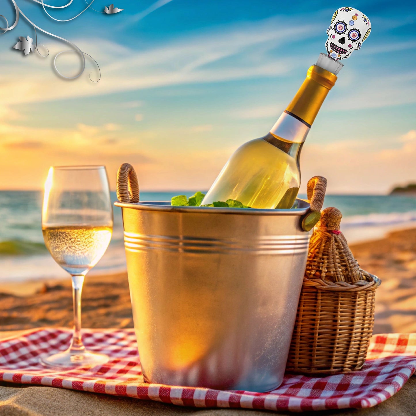 CHEERS - SPARKLING WINE STOPPER - DAY OF THE DEAD