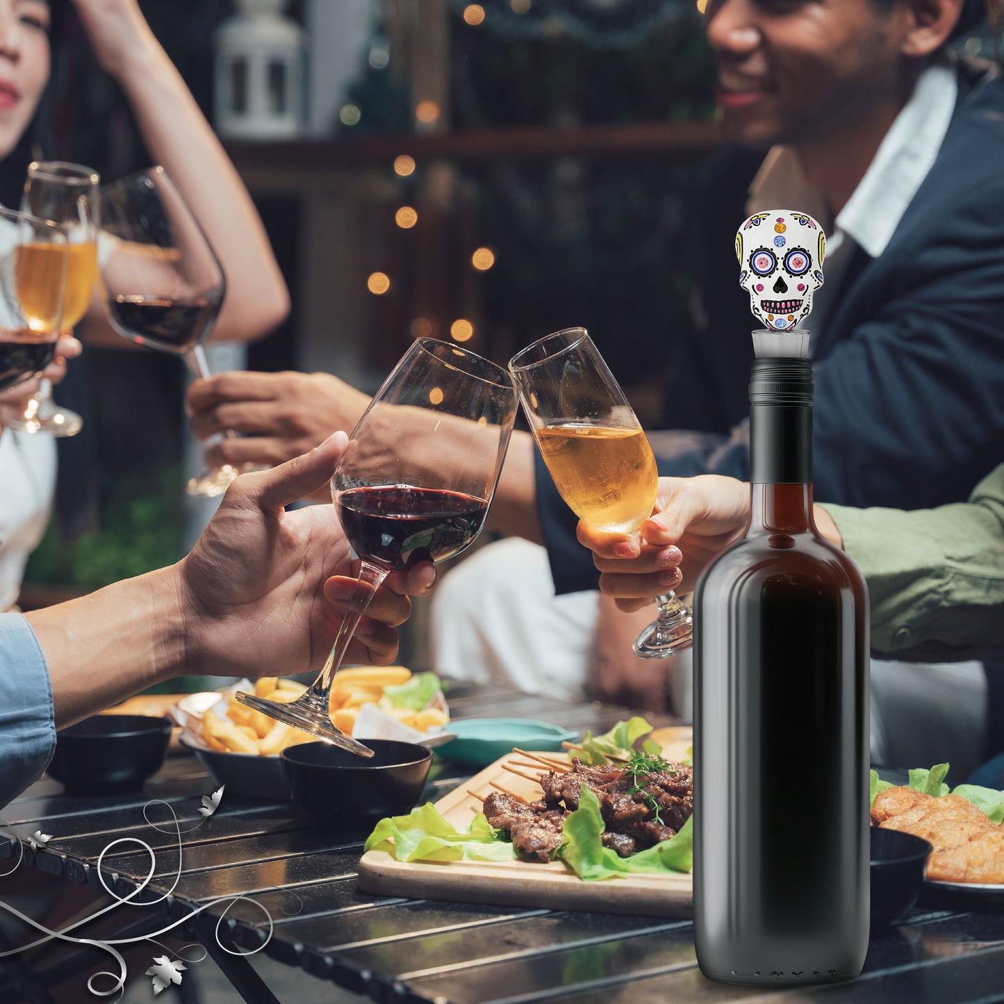 CHEERS - SPARKLING WINE STOPPER - DAY OF THE DEAD