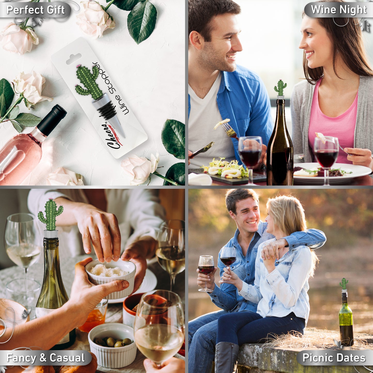 CHEERS - SPARKLING WINE STOPPER - CACTUS