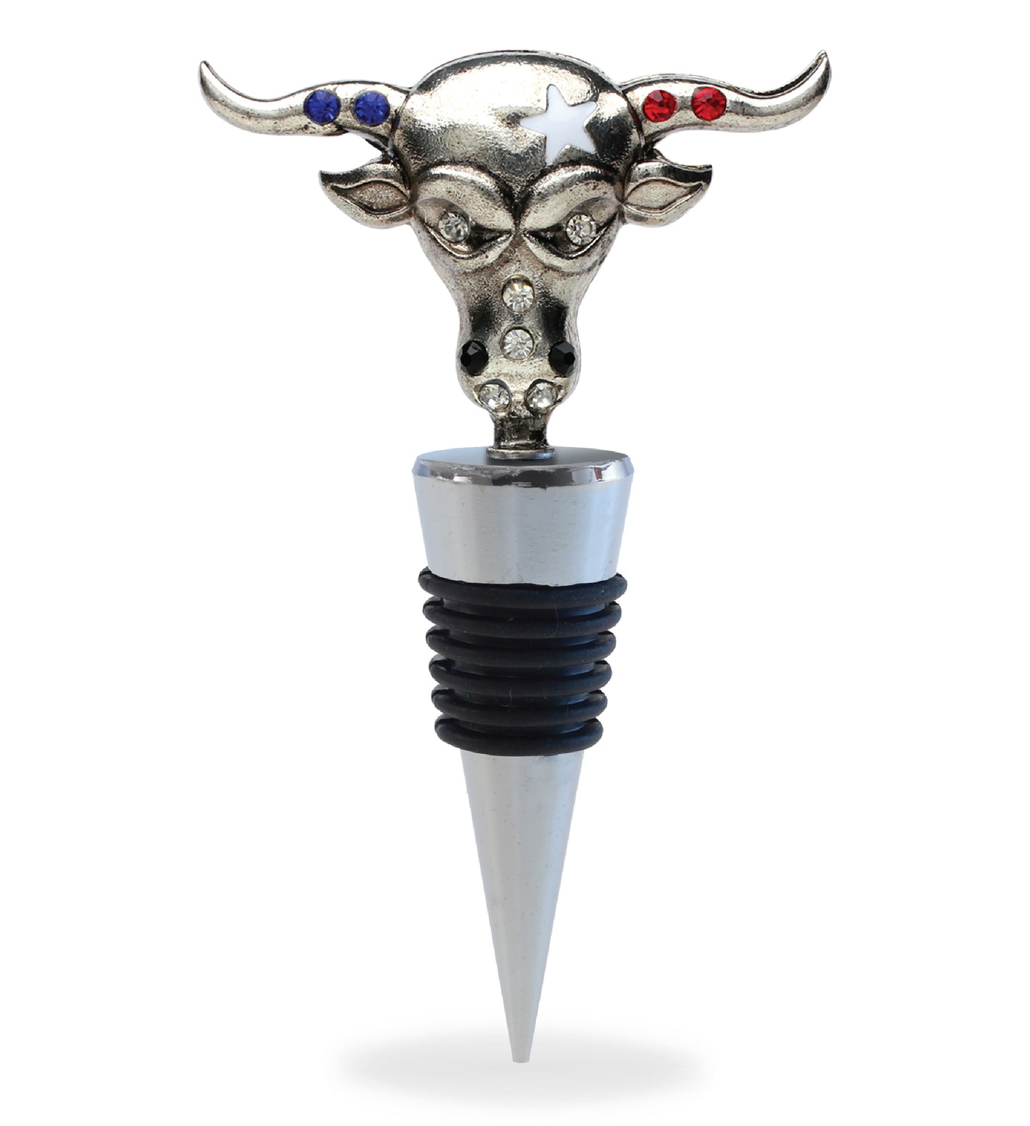 WINE STOPPER - METAL LONGHORN