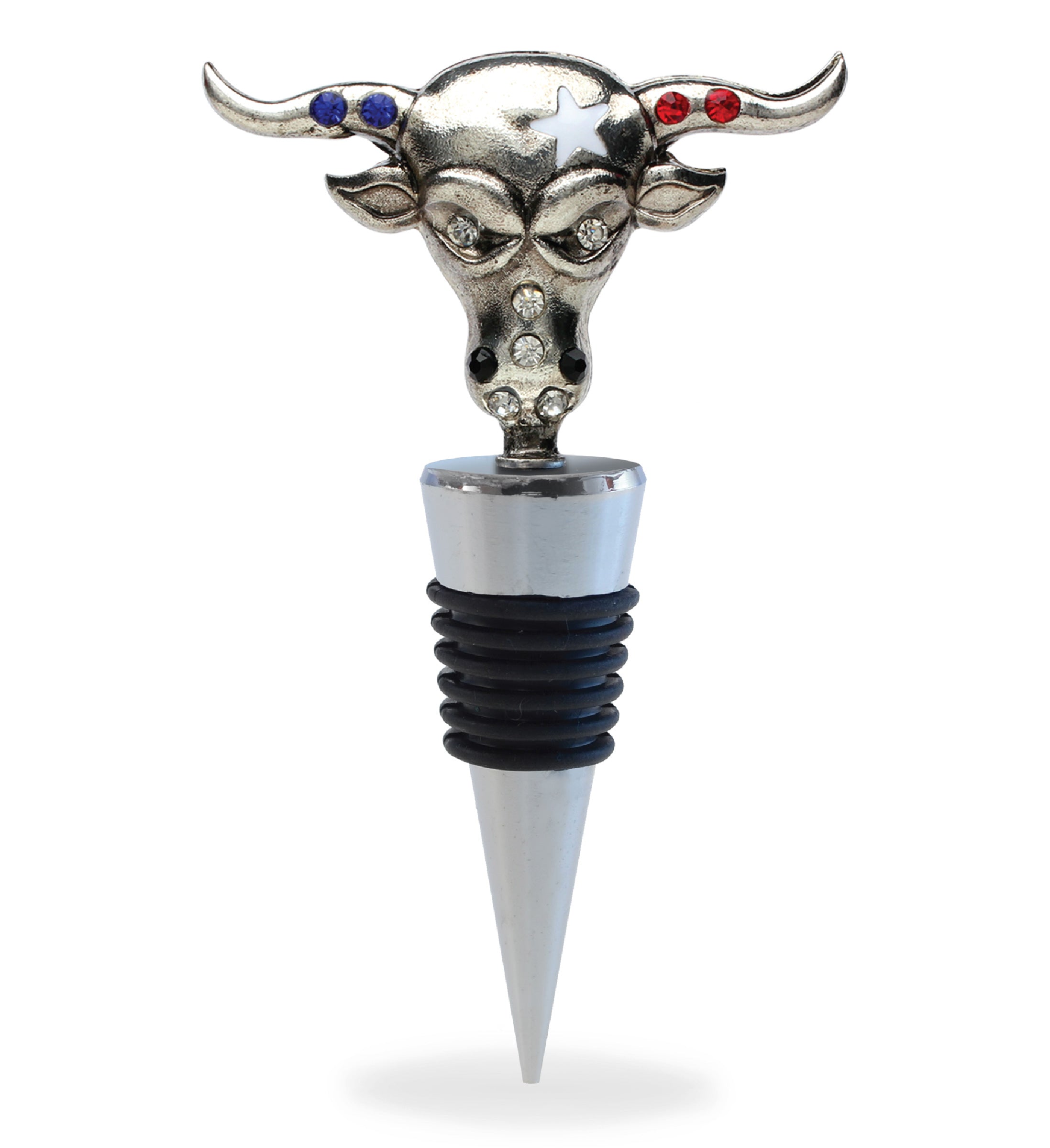 WINE STOPPER - METAL LONGHORN