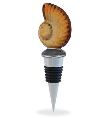 WINE STOPPER - GLASS NAUTILUS SEA SHELL