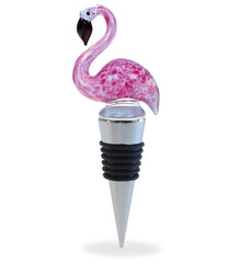 WINE STOPPER - GLASS FLAMINGO