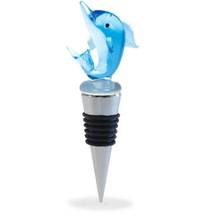 WINE STOPPER - GLASS DOLPHIN