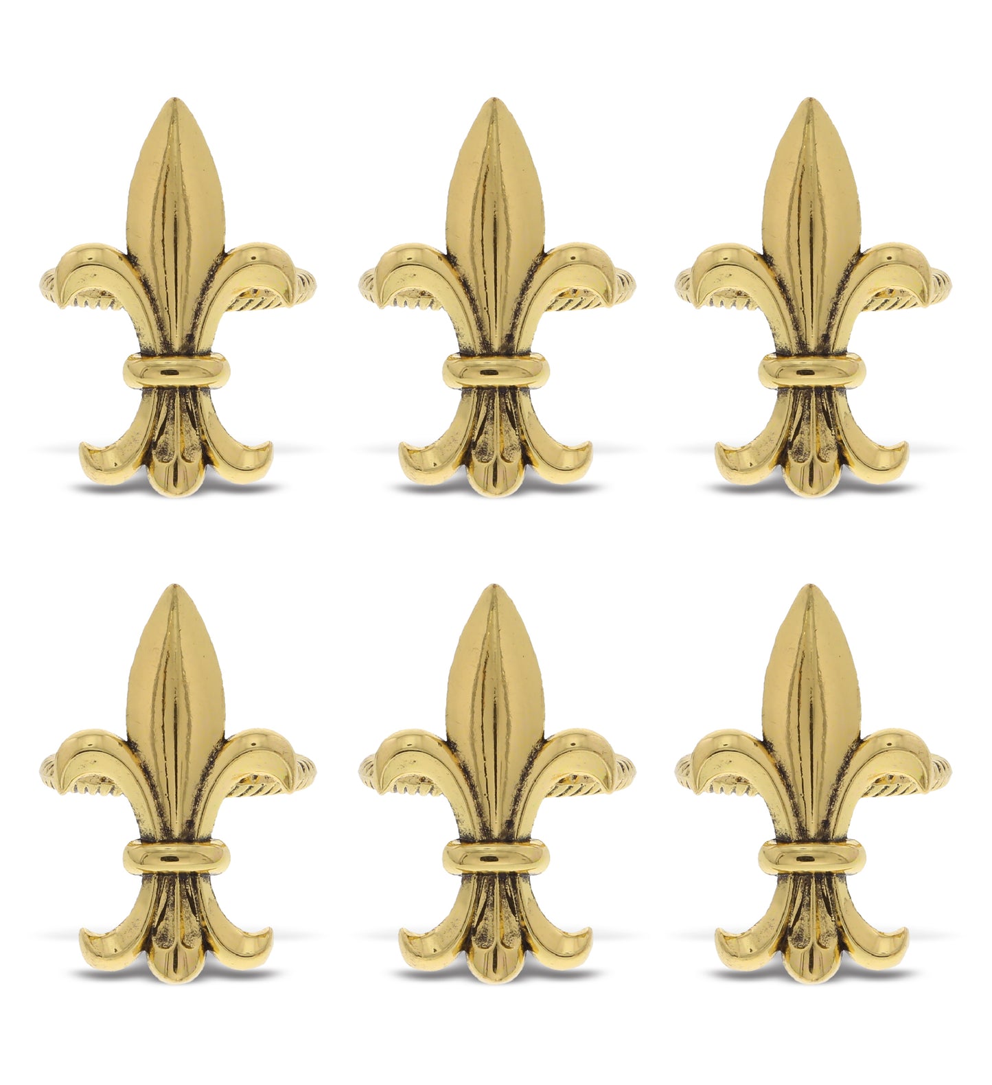 GOLD NAPKIN RING - SET OF 6 - FLEUR DE LIS