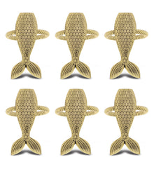 GOLD NAPKIN RING - SET OF 6 - MERMAID