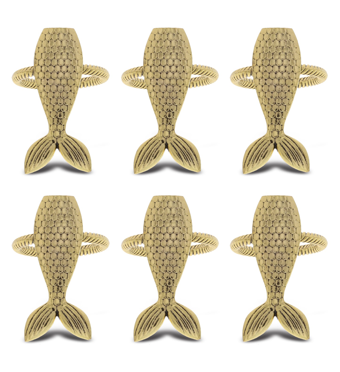 GOLD NAPKIN RING - SET OF 6 - MERMAID