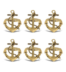 GOLD NAPKIN RING - SET OF 6 - ANCHOR