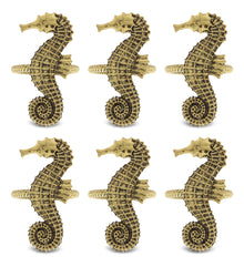 GOLD NAPKIN RING - SET OF 6 - SEAHORSE