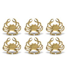 GOLD NAPKIN RING - SET OF 6 - CRAB
