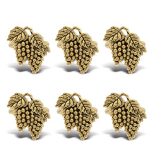 GOLD NAPKIN RING - SET OF 6 - GRAPES