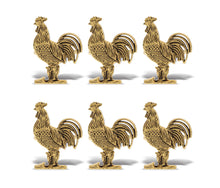 GOLD NAPKIN RING - SET OF 6 - ROOSTER