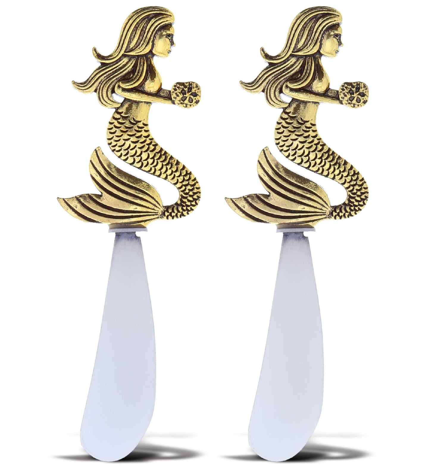 GOLD CHEESE SPREADER - SET OF 2 - MERMAID