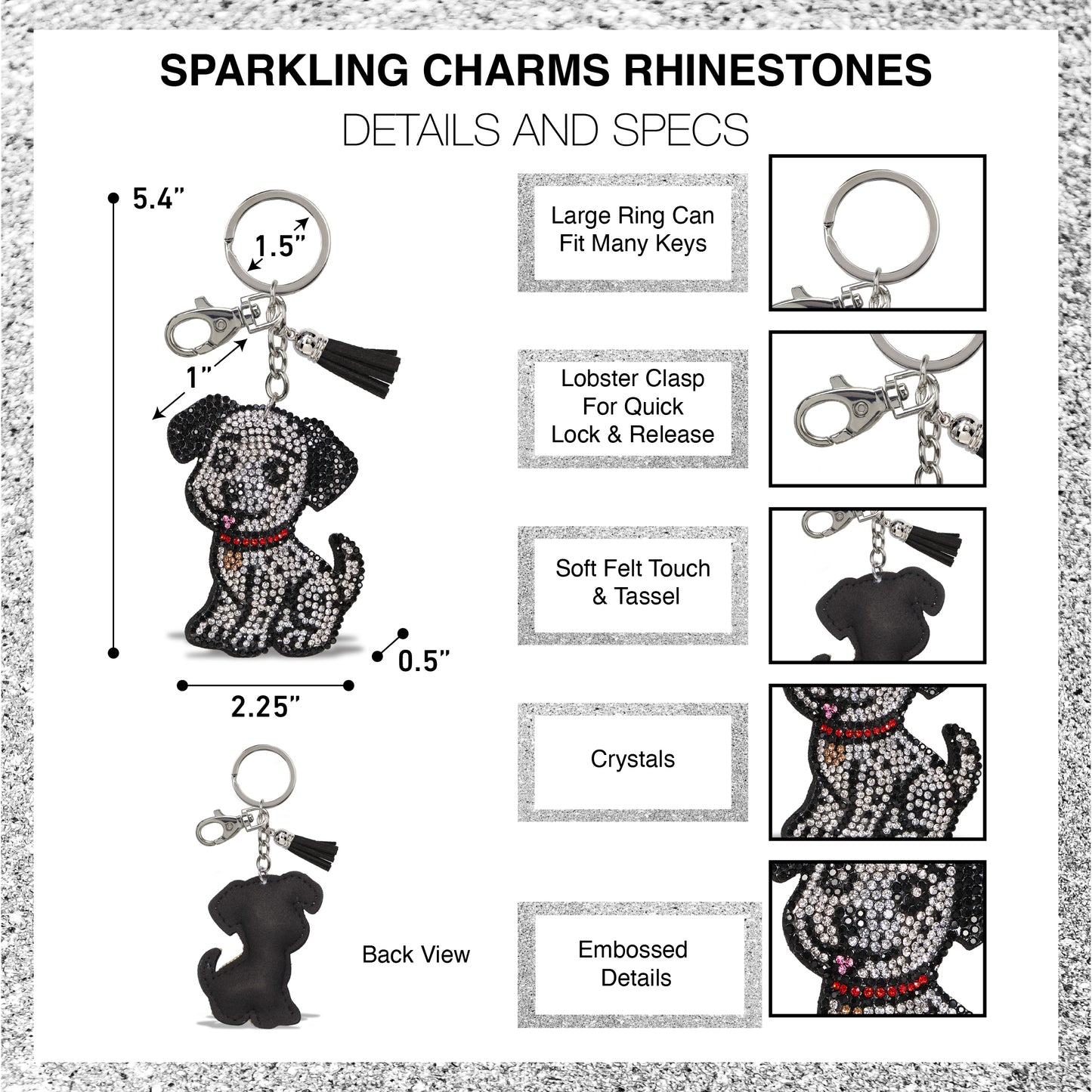 SPARKLING RHINESTONES CHARM - DALMATIAN DOG