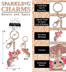 ROSE GOLD SPARKLING CHARMS - AXOLOTL