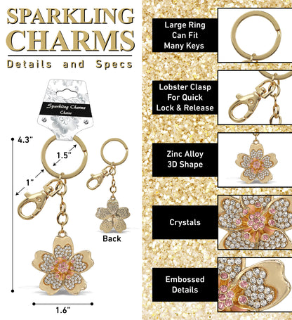 GOLD SPARKLING CHARMS - FLOWER