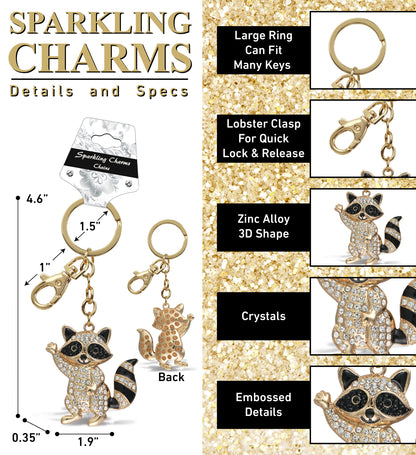 GOLD SPARKLING CHARMS - RACCOON