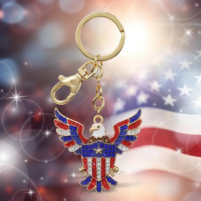 GOLD SPARKLING CHARMS - USA  FLAG PATRIOTIC EAGLE