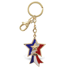 GOLD SPARKLING CHARMS - USA  FLAG FREEDOM STAR