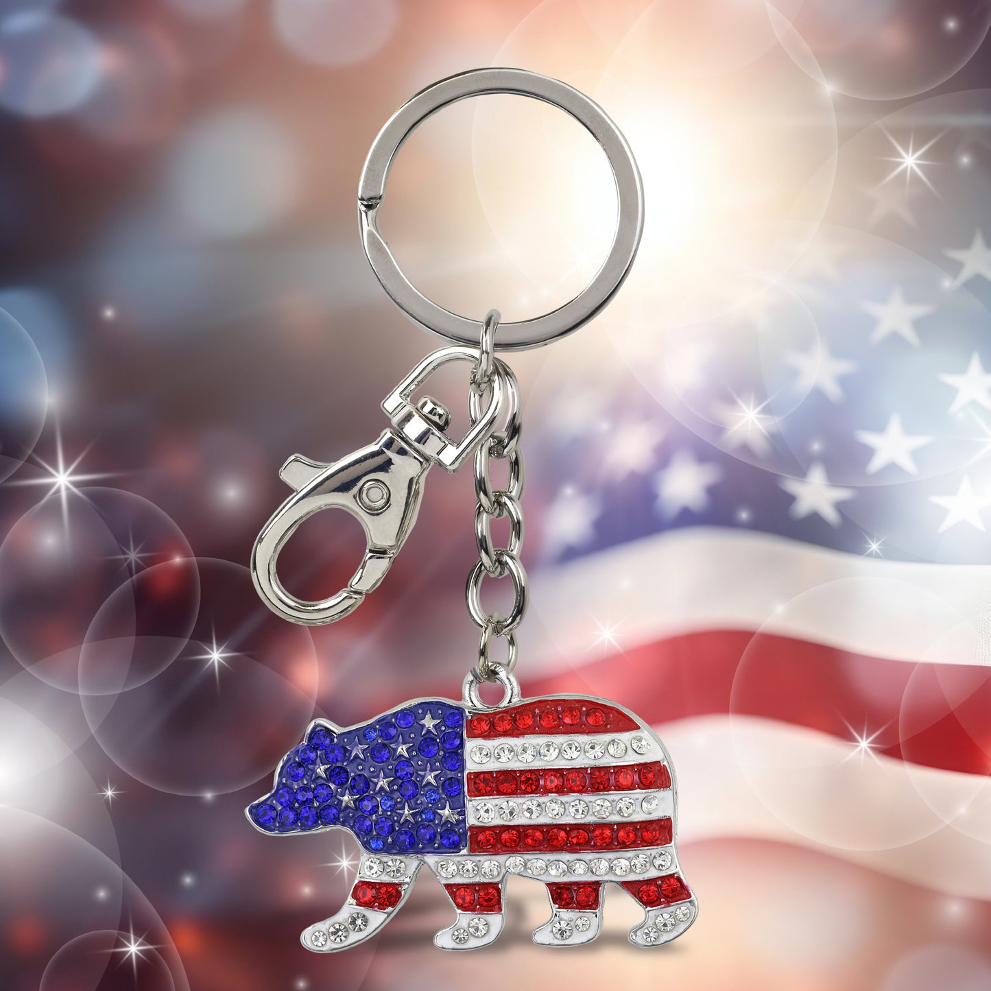 SPARKLING CHARMS - USA  FLAG BEAR