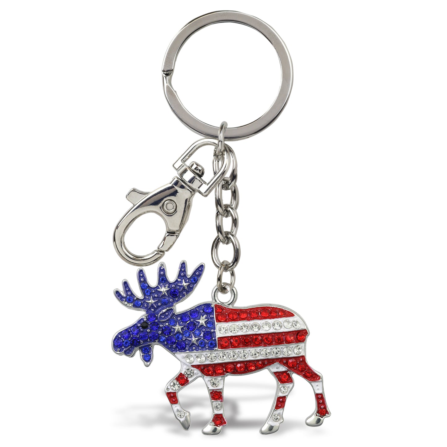 SPARKLING CHARMS - USA  FLAG MOOSE
