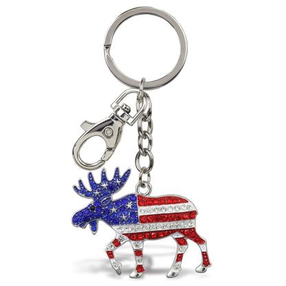 SPARKLING CHARMS - USA  FLAG MOOSE