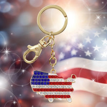GOLD SPARKLING CHARMS - USA  FLAG MAP