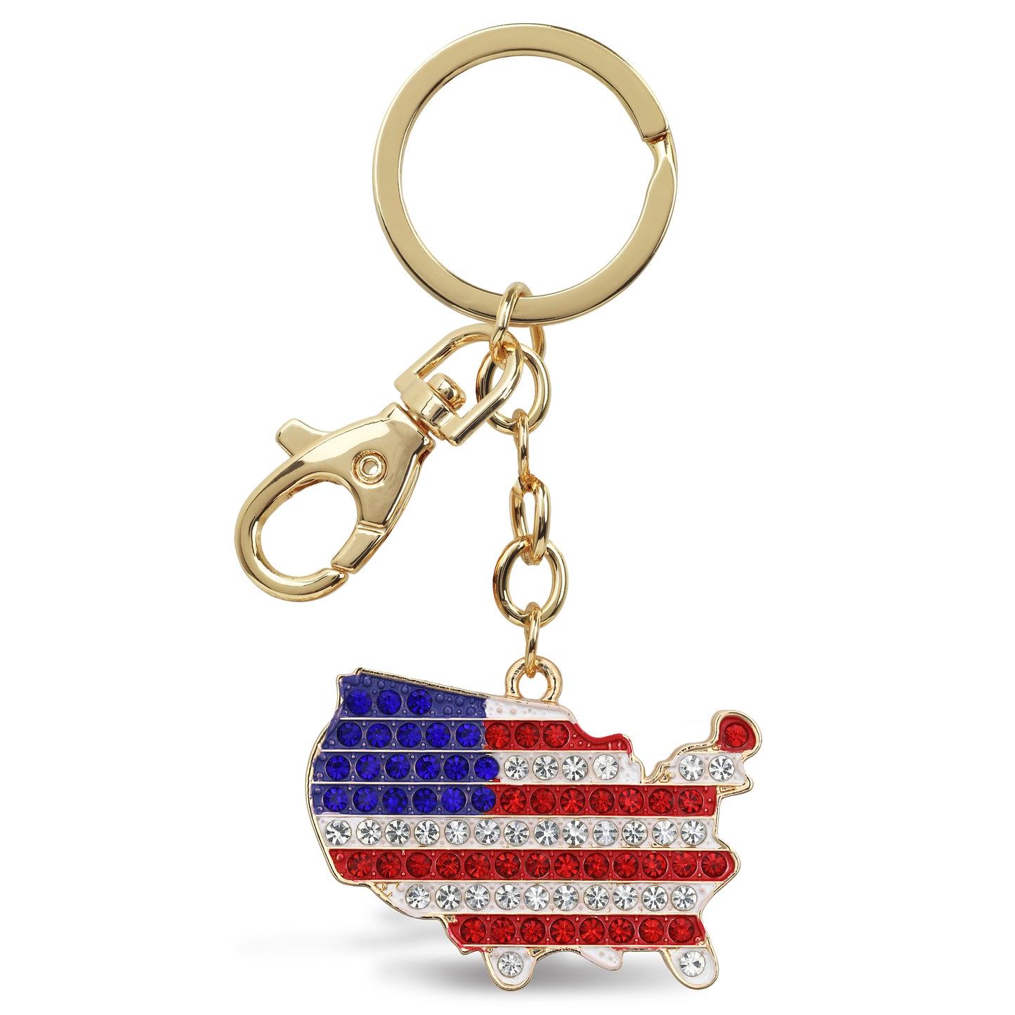 GOLD SPARKLING CHARMS - USA  FLAG MAP