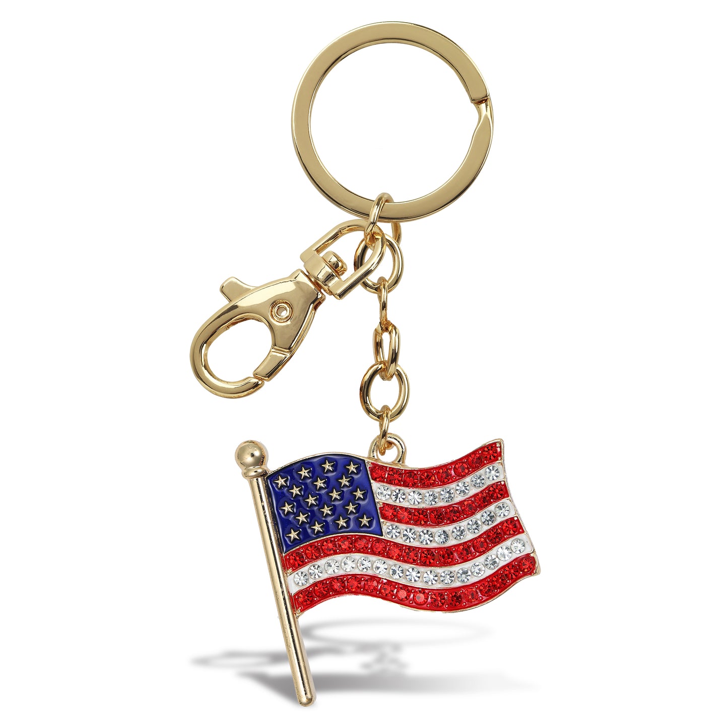 GOLD SPARKLING CHARMS - USA  FLAGPOLE