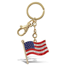 GOLD SPARKLING CHARMS - USA  FLAGPOLE
