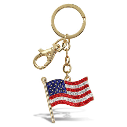 GOLD SPARKLING CHARMS - USA  FLAGPOLE