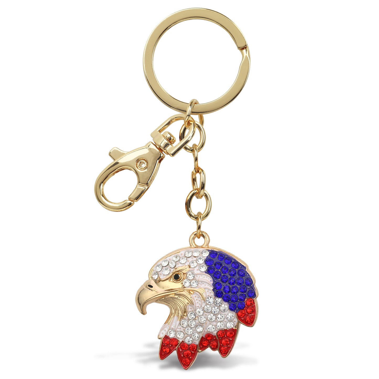 GOLD SPARKLING CHARMS - USA  FLAG EAGLE HEAD