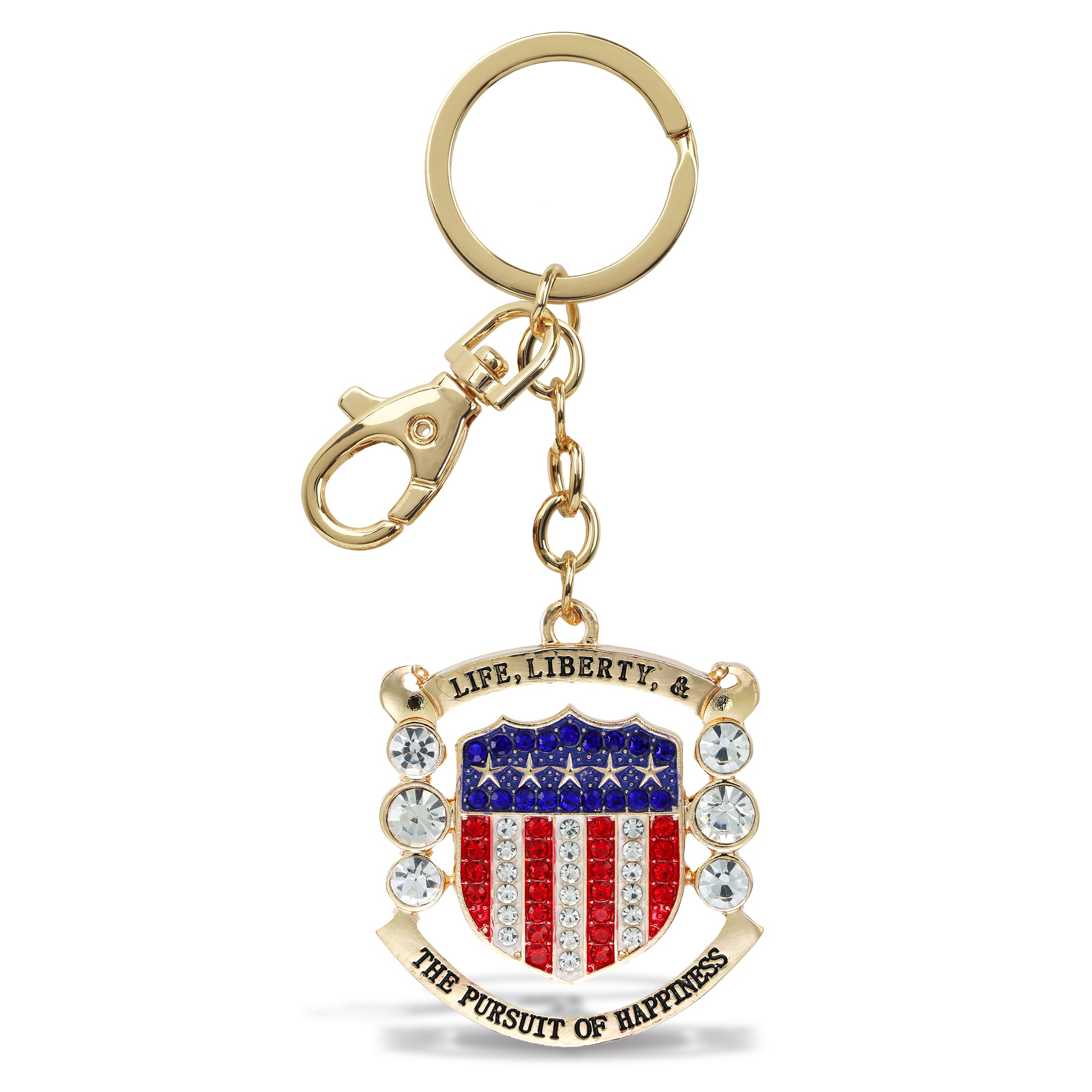 GOLD SPARKLING CHARMS - USA  FLAG PATRIOTIC SHIELD