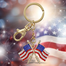 GOLD SPARKLING CHARMS - USA  FLAGS