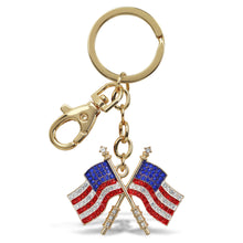 GOLD SPARKLING CHARMS - USA  FLAGS