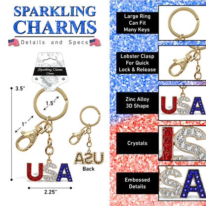 GOLD SPARKLING CHARMS - USA