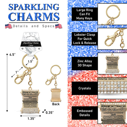 GOLD SPARKLING CHARMS - US CONSTITUTION - WE THE PEOPLE
