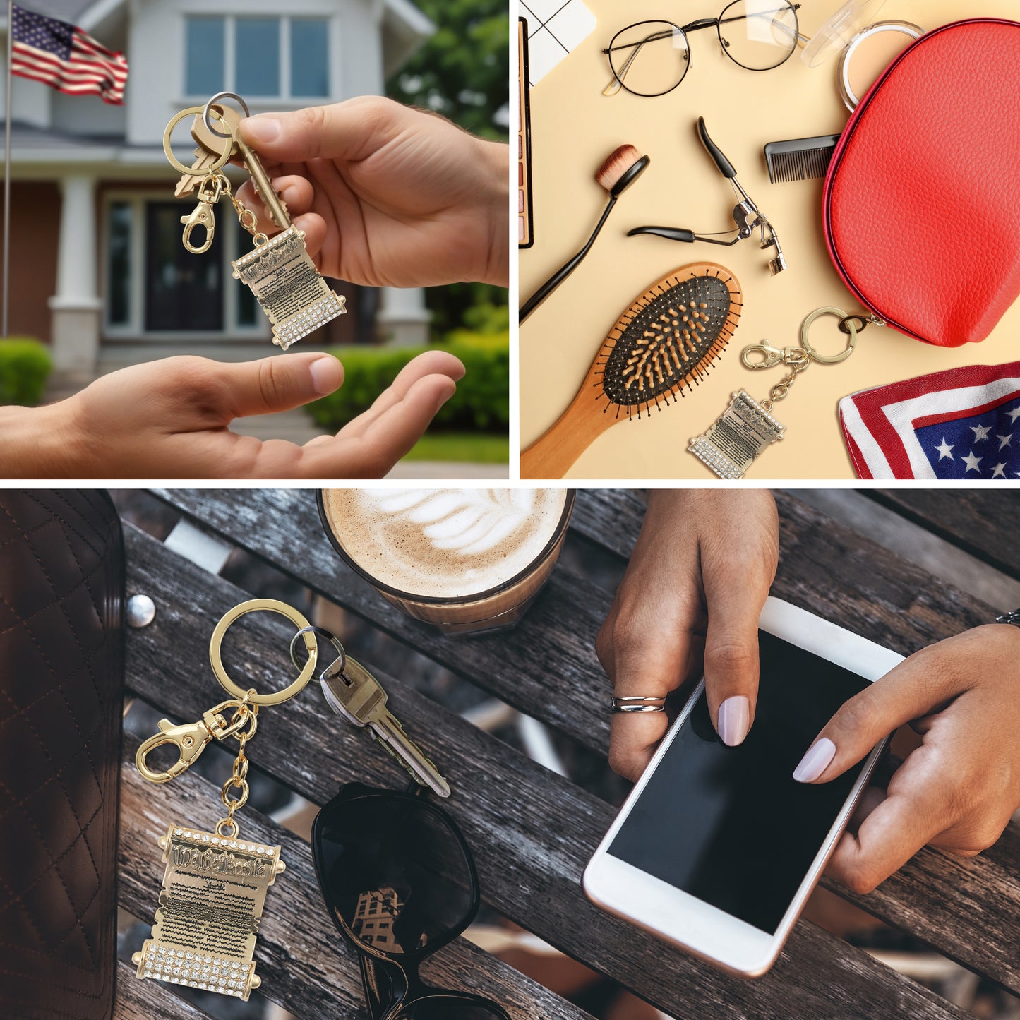 GOLD SPARKLING CHARMS - US CONSTITUTION - WE THE PEOPLE