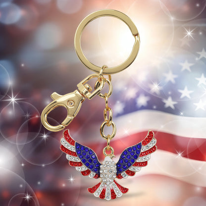 GOLD SPARKLING CHARMS - USA FLAG EAGLE