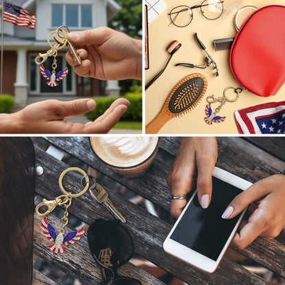 GOLD SPARKLING CHARMS - USA FLAG EAGLE