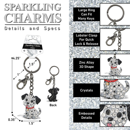 GUNMETAL SPARKLING CHARMS - DALMATIAN DOG