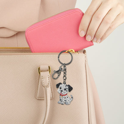 GUNMETAL SPARKLING CHARMS - DALMATIAN DOG